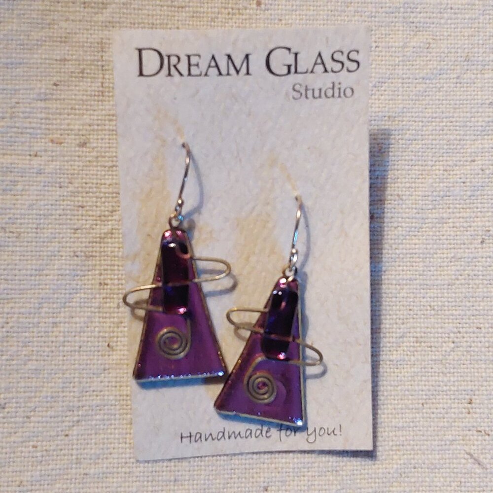 Dichroic glass earrings